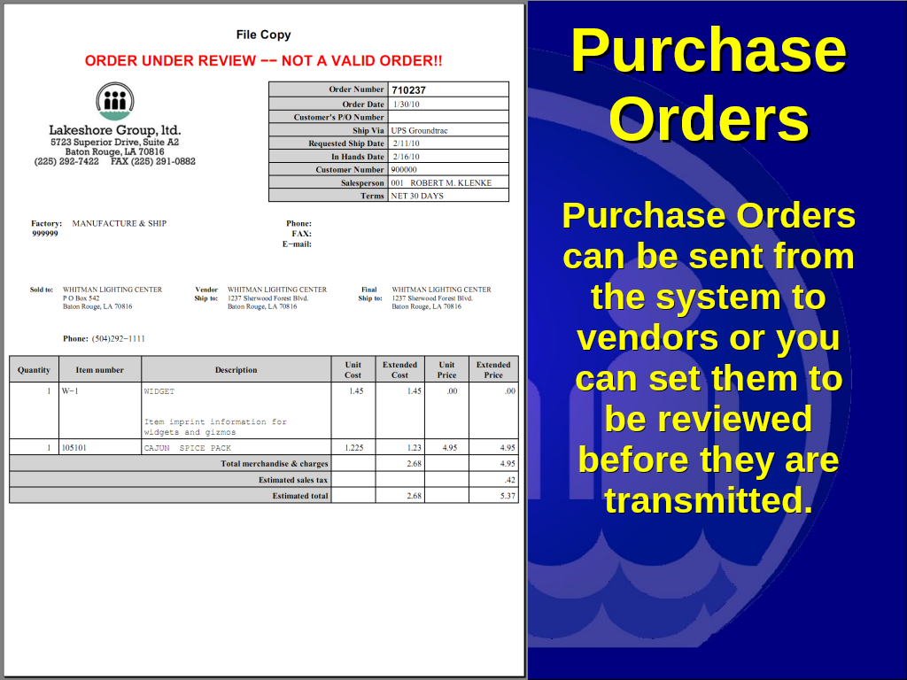 slide purchase orders