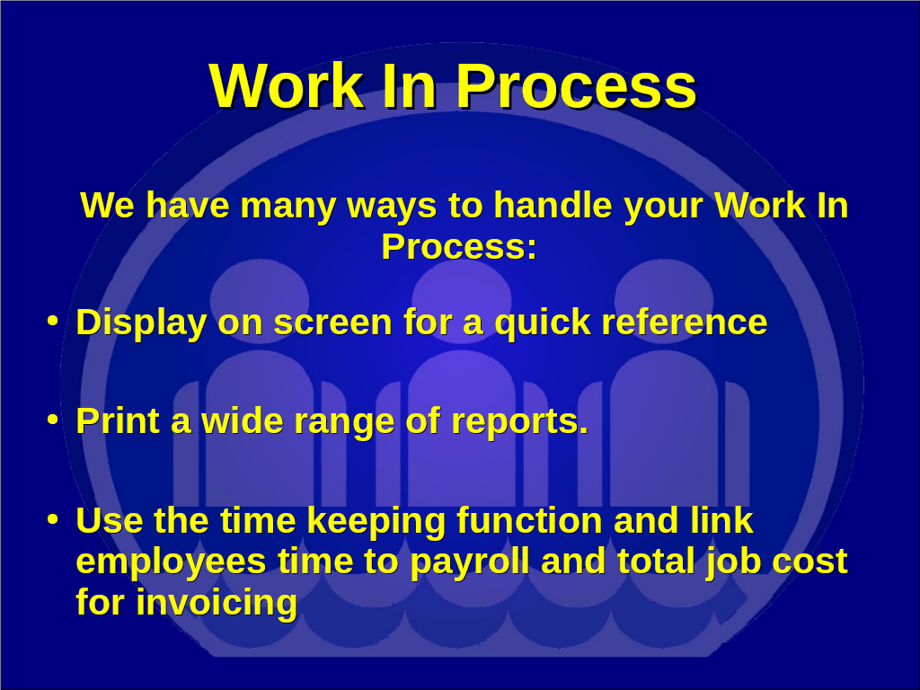 slide work in process, track steps of order